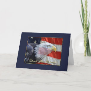 Eagle US Flag, Obrigado Veterano - Cartão de Sauda