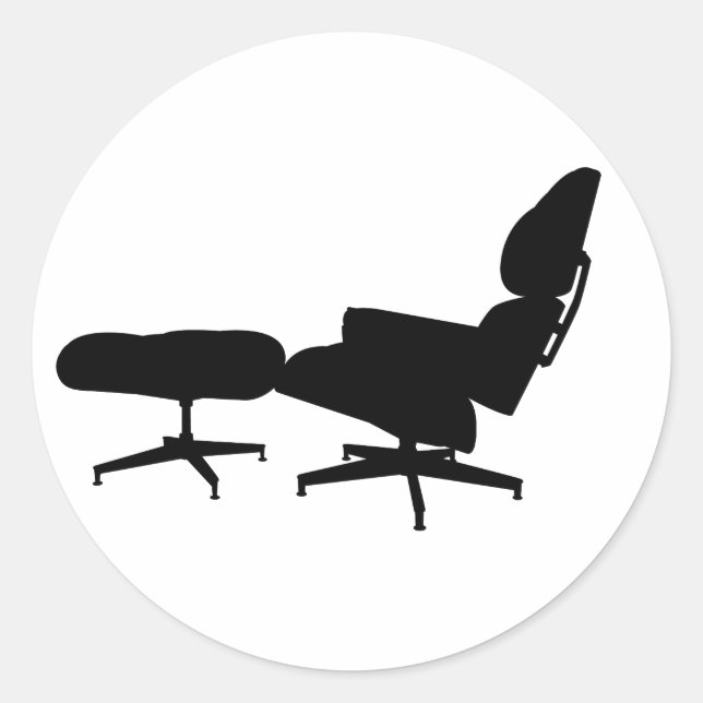 Eames Lounge Cadeira e Autocolante Ottomano (Frente)