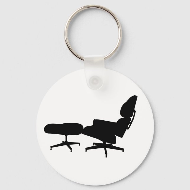Eames Lounge Cadeira e Chaveiro otomano (Frente)