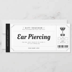 Ear Piercing - Certificado de Voucher de Presente