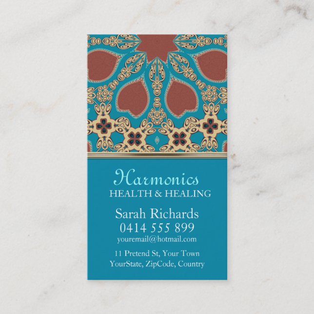 Earth Harmonics New Age Cartão de visita (Frente)