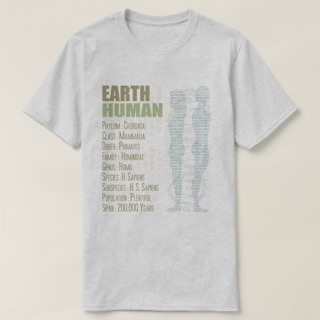 Earth Human T-Shirt (Frente do Design)