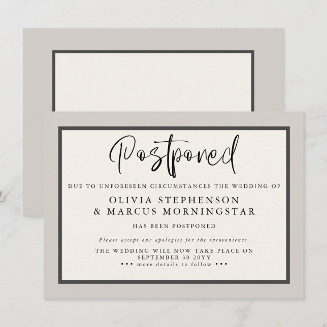 Earthtones - Anúncio de Evento Adiado Moderno (Frente/Verso)