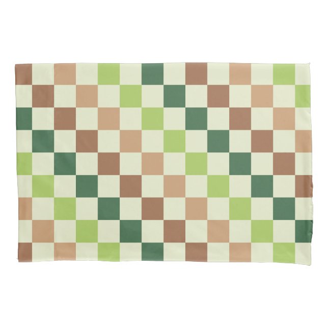 Earthy rainbow diagonal checkerboard pattern (Frente-Esquerda)