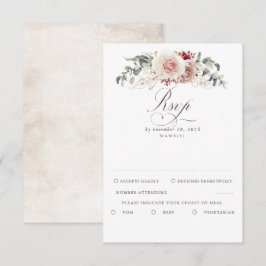 Earthy Shades Foliage Boho Weding RSVP