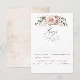 Earthy Shades Foliage Boho Weding RSVP