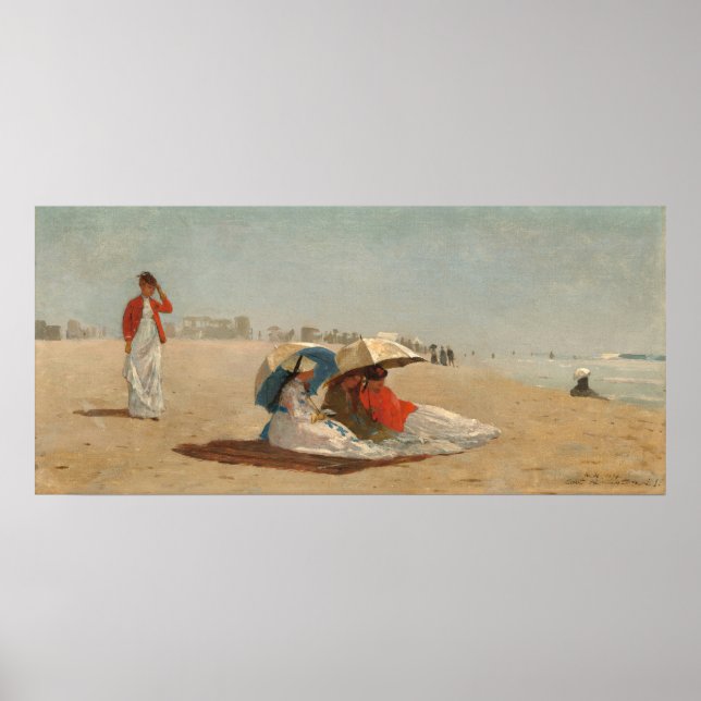 East Hampton Beach - Winslow Homer Fine Art Poster (Frente)