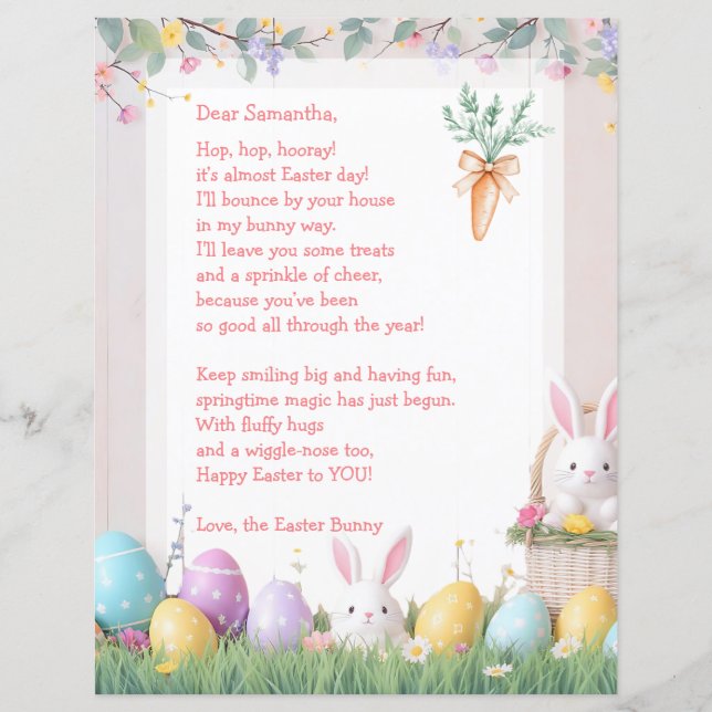 Easter Bunny Letter and Games for Children (Frente)
