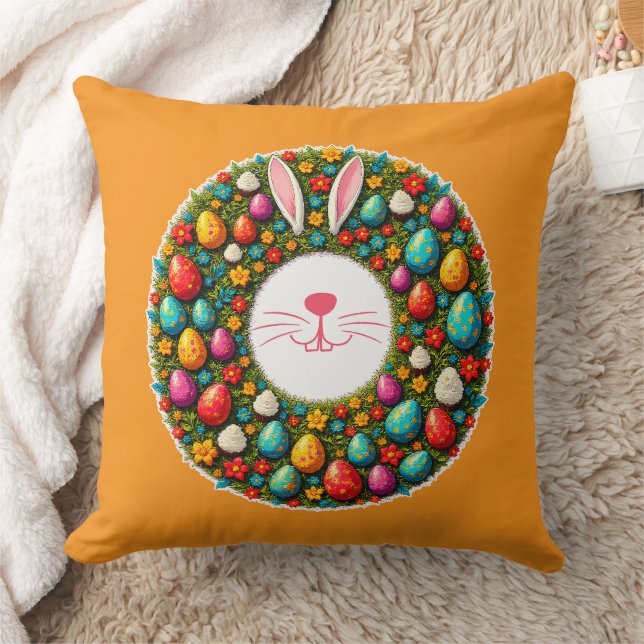 Easter Bunny Wreath – Cute Style almofada (Cobertor)