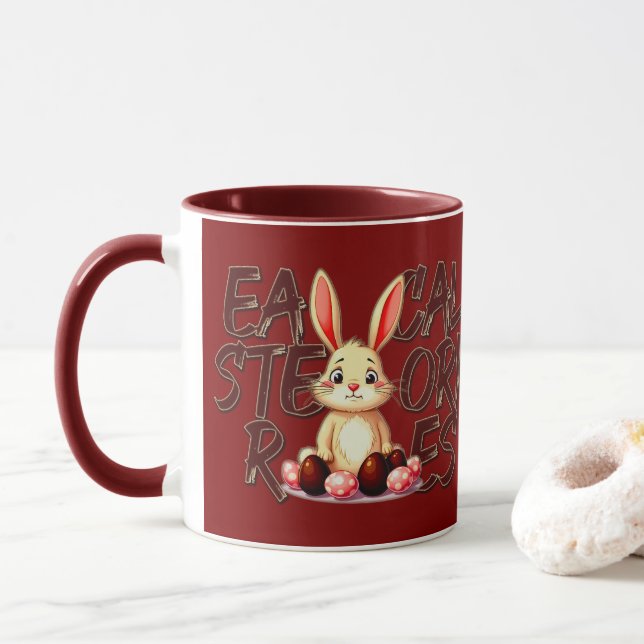 Easter Calories Stories – Funny Bunny - caneca (Com Donut)
