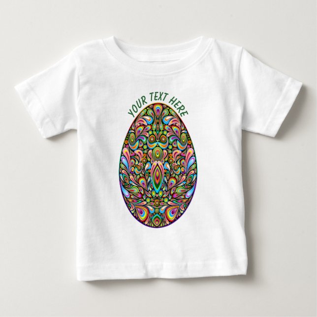 Easter Egg Psychedelic Design Kids Organic T-Shirt (Frente)