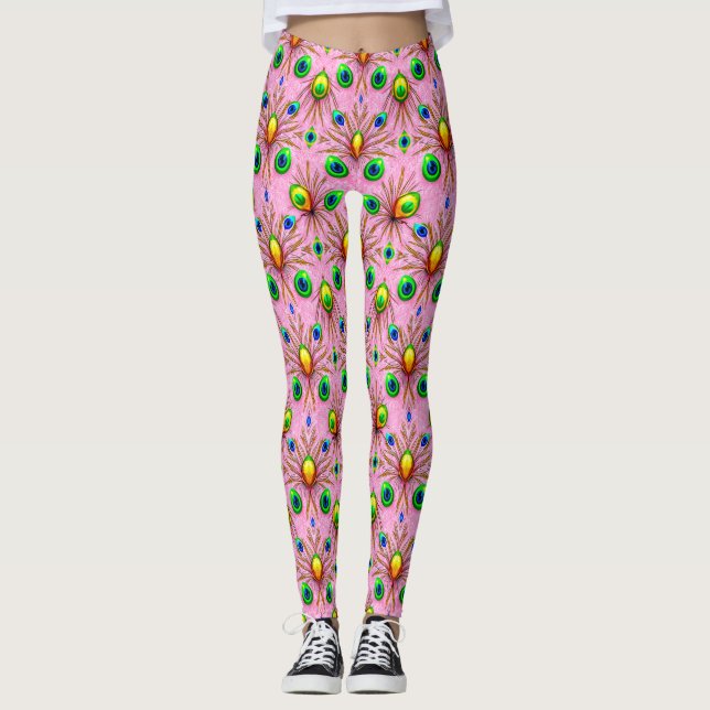 EASTER EGGS ~ Green Yellow 3D ~  Leggings (Frente)