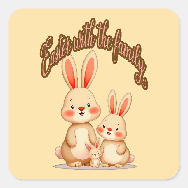 Easter Is Better with Family – Cute - Autocolante (Frente)