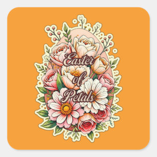 Easter of Petals – Floral Bunny Art - Autocolante