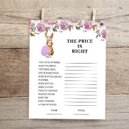 Easter Price is Right Baby Shower Game Card 