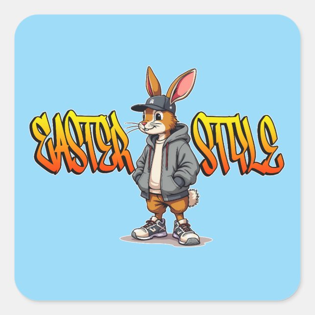 Easter Style – Street Bunny Design - Autocolante (Frente)