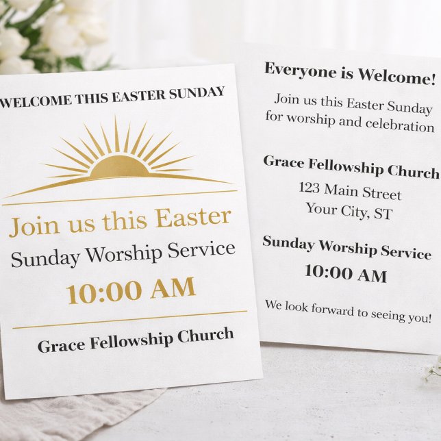 Easter Sunday Church Flyer Invite Template (Criador carregado)