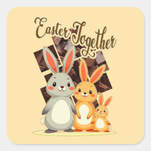 Easter Together – Warm Bunny Family - Autocolante
