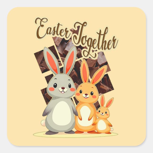 Easter Together – Warm Bunny Family - Autocolante (Frente)