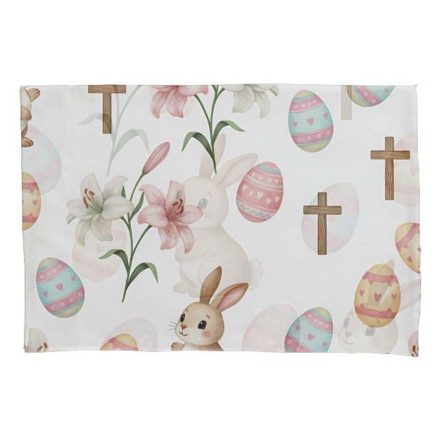 Easter Whimsy – Seamless Bunny & Lily Pattern (Frente)