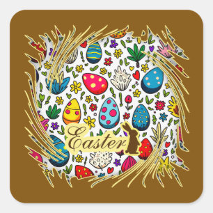 Easter Wreath – Spring Bunny - Autocolante