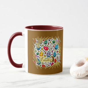 Easter Wreath – Spring Bunny Decoration caneca