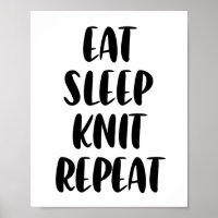 Eat Knit Sleep Repetir poster