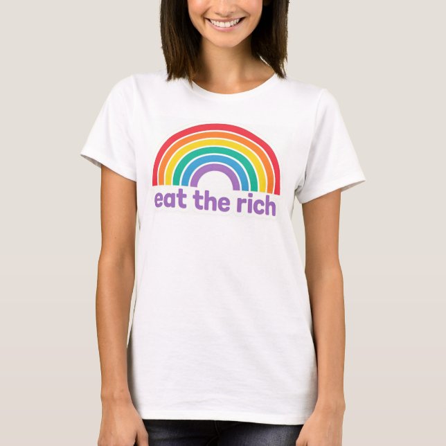 Eat The Rich Rainbow Retro T-Shirt (Frente)