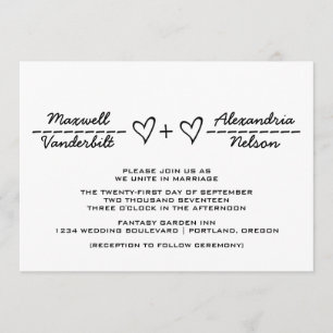 Ebony Heart Equation Convite de casamento
