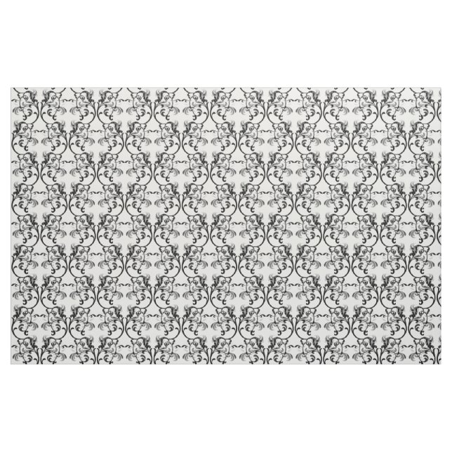 Ebony Ivory Tecido Cor damasco parisiense (Fat Quarter)