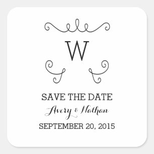 Ebony Whimsical Flourish Salve os adesivos de Data