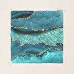 Echarpe Agate Teal Blue Glitter Aqua Turquoise Scarf<br><div class="desc">Scarf com Agate Teal Blue Glitter Marble Marble Aqua Turquoise Geode Personalizável - ou Adicione Seu Nome / Texto - Torne Sua Escarpa Especial Presente! Redimensionar e mover ou remover / adicionar texto / elementos com a ferramenta Personalização! Design por MIGNED! Por favor, veja meus outros projetos/designs e pinturas. Você...</div>