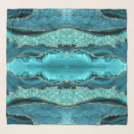 Echarpe Azul Teal Dourado Marble Turquoise Scarf<br><div class="desc">Scarf com Agate Teal Blue Glitter Marble Marble Aqua Turquoise Geode Personalizável - ou Adicione Seu Nome / Texto - Torne Sua Escarpa Especial Presente! Redimensionar e mover ou remover / adicionar texto / elementos com a ferramenta Personalização! Design por MIGNED! Por favor, veja meus outros projetos/designs e pinturas. Você...</div>