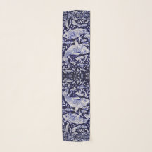Blue & White Koi Fish Oriental Chinoiserie Art
