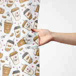 Echarpe Cafés, Feijões, Fachos De Café, Lover De Café, Cor<br><div class="desc">Um padrão bonito,  divertido e adorável com xícaras de café,  grãos de café e corações. Presente moderno e moderno,  perfeito para o amante do café em sua vida.</div>