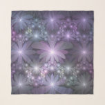 Echarpe Cama de Flores Trendy Shiny Abstrato Arte Fractal<br><div class="desc">Arte fractal impressionante,  flores brilhantes de fantasia de cinzas violetas. Design para o seu cachecol de chiffon e muito mais.</div>