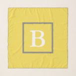 Echarpe Cinza Amarelo Simples e Modelo de Monograma Branco<br><div class="desc">O cachecol-do-chiffão amarelo tem um grande monograma branco no centro,  que você pode personalizar com sua inicial.</div>