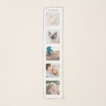 Echarpe Colagem de Fotos do Nome Personalizado 5<br><div class="desc">Personalizado Family Name 5 Photo Collage Scarf modelo de fotografias personalizadas com colagem pessoal personalizada e única,  grelha de imagens moderna e legal para uma bela ideia de oferta familiar.</div>