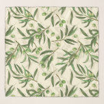Echarpe Coloração aquática dos ramos de oliveira<br><div class="desc">ramos de oliveira pintados com aquarelas,  design de padrão sem costura</div>