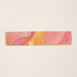 Echarpe Cor-de-rosa Abstrato-laranja moderno e Dourado-