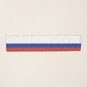 Echarpe Cores de Bandeira da Rússia Vermelho Azul Branco, 