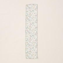 Delicate Small Leaves Chiffon Scarf 