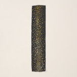 Echarpe Encanto Dourado do preto dos confetes do falso<br><div class="desc">Plataforma os salões e você mesmo demasiado com este lenço chique do chiffon do feriado. Características que deste design um fundo preto com confetes do ouro do falso polvilhou ao redor. O presente perfeito para essa mulher especial em sua vida. Projetado pelo © mundialmente famoso Tim Coffey do artista.</div>