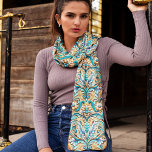 Echarpe Estilo do Sudoeste Simétrico Motif Tan Turquoise<br><div class="desc">Estilo do Sudoeste - Estilo Simétrico Motif longo - escarpa em Tan e na paleta de cores Turquoise. Lindos acessórios decorativos de moda ocidental para a vaqueira moderna. Seja a barriga do rodeio onde quer que você viva!</div>