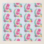 Echarpe Flamingo rosa com padrão Fruta tropical<br><div class="desc">Um cachecol de chiffon com um padrão composto por uma ilustração fofinha - flamingo rosa com melancias e ananases. Esquema de cor rosa e verde. Sumério e tropical.</div>
