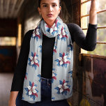 Echarpe Funky Blue White Poinsettia Chiffon Scarf<br><div class="desc">Uma coleção de lenços bonitos com Poinsettias Funky em várias cores com fundo correspondente. Muito elegante como presente ou para você.</div>