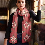 Echarpe Funky Orange e White Poinsettia Chiffon Scarf<br><div class="desc">Uma coleção de lenços bonitos com Poinsettias Funky em várias cores com fundo correspondente. Muito elegante como presente ou para você.</div>