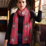 Echarpe Funky Red e Green Poinsettia Chiffon Scarf<br><div class="desc">Uma coleção de lenços bonitos com Poinsettias Funky em várias cores com fundo correspondente. Muito elegante como presente ou para você.</div>