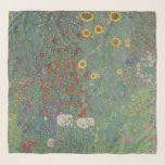 Echarpe Gustav Klimt, Jardim de Fazenda com Girassóis<br><div class="desc">Scarf com a pintura de Gustav Klimt chamada "Jardim Fazenda com Girassóis". A pintura "Jardim Fazenda com Girassóis" é uma pintura com girassóis amarelos,  rosas vermelhas e flores brancas e azuis em fundo verde. Personalizável.</div>