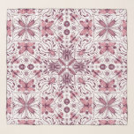 Echarpe Insetos, magenta escura e rosa em branco<br><div class="desc">Padrão simétrico desenhado à mão com vários insetos-besouros,  borboletas e aranhas</div>